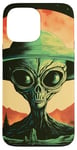 iPhone 13 Pro Max Cute Green Alien Head UFO Space Face || Alien Case