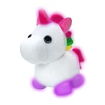 Adopt Me! Peluche Lumineuse Neon Licorne - Douce et câline - Trois Modes d’éclairage - Directement inspirée du Jeu n° 1, Jouets pour Enfants - 6 Ans et Plus, Noir