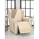 ECOMMERC3 Housse de Fauteuil 1 Place Relax Confort Maximum et Ajustement Complet - Housse pour Fauteuil 1 Place et Fauteuil Relax Couleur Beige/Cuir