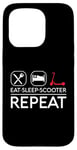 iPhone 15 Pro Eat Sleep Scooter Repeat Electric Retro Vintage Scootering Case