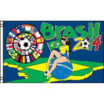 AZ FLAG Drapeau Coupe du Monde de Football 2014 Bresilienne Oeillets Haute Qualite, 150cm x 90cm