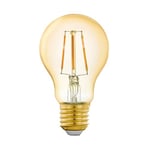 Eglo Connect.z Ampoule LED E27 connectée, A60, ZigBee, contrôlable par appli et commande vocale, intensité variable, blanc chaud, 500 lumens, 5,5 W, ambré, design vintage