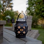 STAR TRADING Flame Lantern -LED-lyhty, musta, korkeus 16 cm