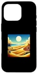 Coque pour iPhone 16 Pro Sable Dunes Plage Soleil et Désert d'été Palmiers