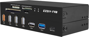 Ezdiyfab Lecteur De Carte Interne De Panneau Avant De Pc Port Usb 3.1 Gen2 De Type C Pr En Charge De Carte Sd Ms Xd Tf Pour Ordinateur Compatible Avec N'Importe Quel Boîtier D'Ordinateur