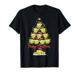 Tennis Sports Xmas Lighting Santa Tennis Ball Christmas Tree T-Shirt