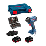 Visseuse à Chocs BOSCH GDR 18V-160 (2 x 5,0 Ah + GAL 18V-40 + L-Case) + Set de 43 embouts de vissage