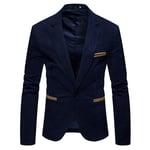 AIMEE7 Blouson Homme à Manche Longue Classique Style rétro Velours Côtelé Mince Manteau d' Automne Casual Veste Tops Grande Taille Hommes Vêtements(Marine)