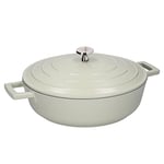 MasterClass Shallow Casserole Dish with Lid, Lightweight Cast Aluminium, Induction Hob and Oven Safe, Mint, 4 Litre/28 cm