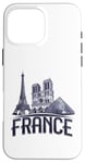 Coque pour iPhone 16 Pro Max France Paris Tour Eiffel Bonjour