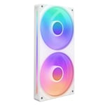 NZXT F240 RGB Core - 240mm Single-Frame Fan Unit with 2 x 120mm RGB Fans - Speed & Lighting Control - High Static Pressure & Airflow - Fluid Dynamic Bearings - 8 aRGB LEDs Per Fan - White