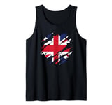 Union Jack British Flag Torn Scratched Effect Men's Women's Tank Top