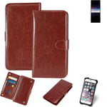 CASE FOR Sony Xperia PRO-I BROWN FAUX LEATHER PROTECTION WALLET BOOK FLIP MAGNET