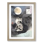 Big Box Art Moon on Musashi Plain by Tsukioka Yoshitoshi Framed Wall Art Picture Print Ready to Hang, Oak A2 (62 x 45 cm)