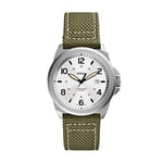 Fossil Watch for Men Bronson, Quartz Movement, 40 mm Silver Stainless Steel Case with a Nylon Strap, FS5918