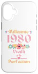 Coque pour iPhone 16 Plus 45 ans femme 1980 idée cadeau anniversaire Humour drôle