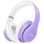 Uliptz Wireless Headphones Over Ear, 65 Hrs Playtime Bluetooth Headphones, 6 EQ Modes Foldable Lightweight Headphones Wireless, Foldable Bluetooth 5.3 Headphones for Travel/Office/PC(Purple)