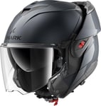 SHARK, Casque Moto Modulable OXO Blank Gun Metal A05, S