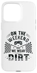 Coque pour iPhone 15 Pro Max Dirt Track Racing le week-end, nous portons un pilote de voiture Dirt Race