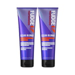 2-Pack Fudge Clean Blonde Violet Toning Shampoo 250ml, 500ml