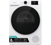 HISENSE 3+ Series DHGE8043  8kg Heat Pump Tumble Dryer - White HW181157