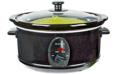 Slow Cooker HomeTronix 8.0L Pot + Removable Ceramic Inner Bowl Steam Grill Black