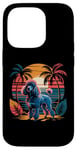 Coque pour iPhone 14 Pro Vintage 80s Sunset Caniche