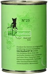 catz finefood N° 23 Boeuf & Canard Nourriture Fine pour Chat Humide, raffinée à la Canneberge et à l'aloe Vera, 6 boîtes de 400 g