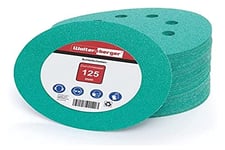 Woltersberger® 50 pièces Disques Abrasifs Vert │ 8 trous │ Ø 125 mm │ grain 80 │ pour ponceuses orbitales aléatoires │ feuilles abrasives │ papier de verre