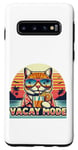 Coque pour Galaxy S10 Chat rétro vacances été famille plage voyage vacances mode océan