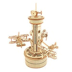 ROKR Puzzle 3D Bois Maquette en Bois a Construire pour Adulte Enfants Airplane Tower