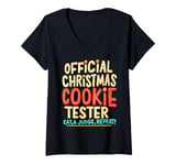 Womens Official Christmas Cokie Tester Eat Judge Repeat Food Lover V-Neck T-Shirt