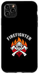 Coque pour iPhone 11 Pro Max Casque de pompier - Hache - Flamme - Appréciation Hero