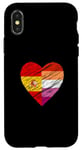 Coque pour iPhone X/XS Drapeau LGBTQ Espagne Lesbienne Pride Cœur Amour LGBTQIA