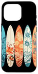 Coque pour iPhone 16 Pro Planche de surf tropicale colorée Art Hibiscus Beach Vibes