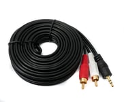 Cinch 2 RCA Cable 5 m Plug to AUX 3.5 mm Jack Stereo AV in Black