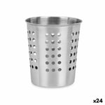 Cutlery Organiser Silver Steel 12,5 x 14,5 x 12,5 cm [24 Units]