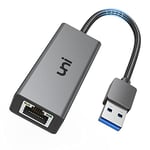 uni Adaptateur réseau USB LAN 3.0 1000 Mbps USB Ethernet RJ45 Compatible avec Switch, MacBook, Mi Box, Surface Book sous Windows11/10/8.1/8/7, Linux, Chrome, macOS, etc.