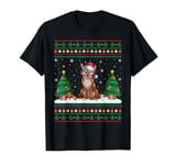 Christmas Tree Lights Coyote Santa Ugly Xmas Sweater T-Shirt