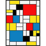 Wee Blue Coo Mondrian Abstract Cubes Squares Old Master Painting Wall Art Print Mur Décor 30 x 41 cm