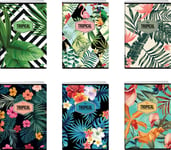 Elisa Notebook A5/80K Checkered Tropical Mix (10 Pcs)