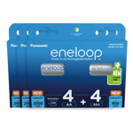 24x Panasonic Eneloop Mix 4xAA 2000mAh + 4xAAA 800mAh Rechargeable Batteries