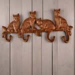 Cast Iron Cat Tails 4 Keyhook Rack Key Hook Coat Wall Hook Metal Rustic Vintage