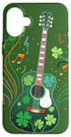 Coque pour iPhone 16 Plus Play It Green - Guitare Musique Irlandaise