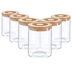 Scandi Storage Jar with Wooden Lid 750ml Pack of 6