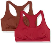 Amazon Essentials Brassière à Encolure dégagée sans Doublure Femme, Lot de 2, Bordeaux/Chocolat, XL Grande Taille