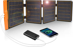 FlexSolar 40W Solar Panel, USB-CPD2.0,USB-A QC3.0 Portable Foldable USB Solar