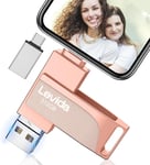 Cle Usb Pour Phone, Clé Usb 512 Go,Photo Stick,4 En 1 Clef Usb 3.0,Usb Stick Pour Ios/Smartphone/Pad/Pc(Mémoire Mobile,Sauvegarde Automatique Et Transfert Photos),Rose Clair