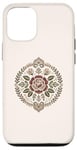 Coque pour iPhone 12/12 Pro Rose florale botanique, style bohème minimaliste, roses d'amour