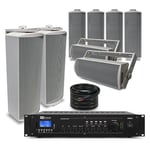 100V Column Wall Speaker System for PA Background Music in Pubs Restaurants (x8)